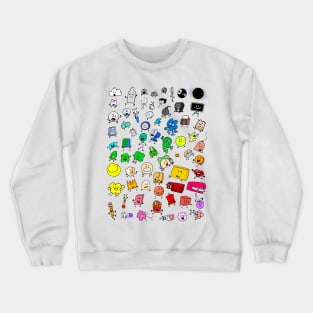 BFDI All Characters (Transparent) Crewneck Sweatshirt